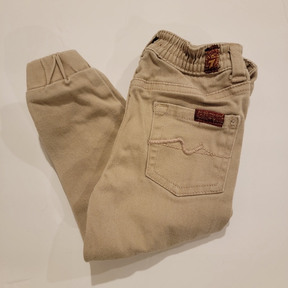 7fam seven for all mankind jogger pant khaki Jean 18m tan - Picture 1 of 8